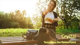  Presentation with middle school teens leisure activities - Slide set having university family learning - lovely teenage girl wearing school background and a tawny brown colored foreground