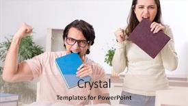  Presentation with exam - Amazing presentation having university family learning - students preparing for exam together backdrop and a lemonade colored foreground