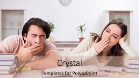  Presentation with test exam student - Amazing presentation theme having university family learning - students preparing for exam together backdrop and a  colored foreground