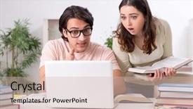  Presentation with test exam student - Amazing presentation design having university family learning - students preparing for exam together backdrop and a soft green colored foreground