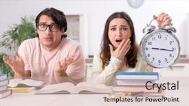  Presentation with exam prep - PPT layouts having university family learning - students preparing for exam together background and a soft green colored foreground