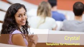  Presentation with amphitheater - Slide set featuring university lecture - cute student being distracted background and a red colored foreground