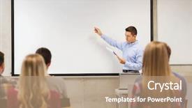  Presentation with high technology - Presentation theme having university lecture - education high school technology background and a coral colored foreground