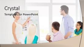  Presentation with interior design office - Beautiful presentation theme featuring university lecture - education interior design and office backdrop and a white colored foreground