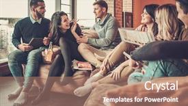  Presentation with multi ethnic group - Slide deck consisting of university lecture - group of multi ethnic young background and a  colored foreground