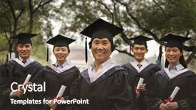  Presentation with professor - Slide set enhanced with university life - professor and graduates background and a  colored foreground