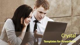  Presentation with young people diversity - Cool new slides with university life - young people using laptop backdrop and a tawny brown colored foreground