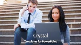  Presentation with laptop computers around the world - PPT theme enhanced with university life - young woman working on laptop background and a  colored foreground