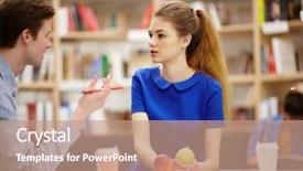  Presentation with girl mentor - Cool new PPT layouts with university lounge - portrait of pretty teenage girl backdrop and a  colored foreground