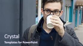  Presentation with lounge - Theme consisting of university lounge - teenager in a coat background and a tawny brown colored foreground