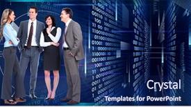  Presentation with team group - Amazing presentation design having university management - group of business people business backdrop and a navy blue colored foreground