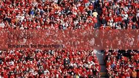  Presentation with wisconsin - Colorful presentation theme enhanced with university-of-wisconsin-badger-football backdrop and a red colored foreground