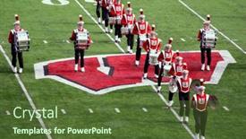  Presentation with wisconsin - Colorful slide deck enhanced with university-of-wisconsin-marching-band backdrop and a tawny brown colored foreground