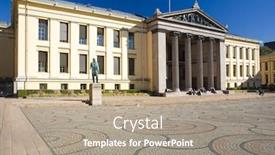  Presentation with university - PPT layouts having university-oslo-norway background and a coral colored foreground