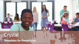  Presentation with self esteem for a college student - PPT layouts enhanced with university restaurant - portrait of male college student background and a coral colored foreground