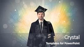  Presentation with sparkly bokeh lights pastel - PPT theme consisting of university road direction - happy graduate with colorful bokeg background and a dark gray colored foreground