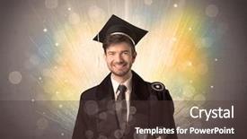  Presentation with sparkly bokeh lights pastel - Amazing PPT theme having university road direction - happy graduate with colorful bokeg backdrop and a  colored foreground