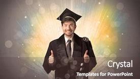  Presentation with sparkly bokeh lights pastel - PPT theme enhanced with university road direction - happy graduate with colorful bokeg background and a tawny brown colored foreground