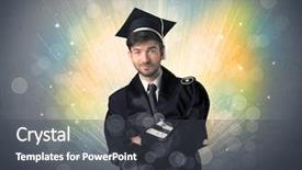  Presentation with sparkly bokeh lights pastel - Audience pleasing PPT theme consisting of university road direction - happy graduate with colorful bokeg backdrop and a dark gray colored foreground