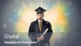  Presentation with lights - Amazing theme having university road direction - happy graduate with colorful bokeg backdrop and a gray colored foreground