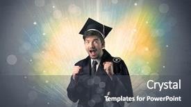  Presentation with lights - Amazing PPT layouts having university road direction - happy graduate with colorful bokeg backdrop and a dark gray colored foreground