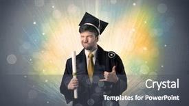  Presentation with sparkly bokeh lights pastel - Presentation theme with university road direction - happy graduate with colorful bokeg background and a dark gray colored foreground