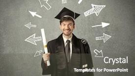  Presentation with hand drawn school - Slide set enhanced with university road direction - young graduate student with hand background and a dark gray colored foreground