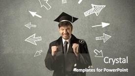  Presentation with hand drawn school - Theme with university road direction - young graduate student with hand background and a gray colored foreground