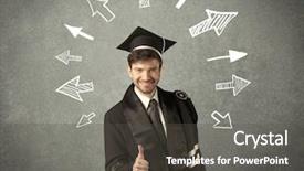  Presentation with student - Amazing theme having university road direction - young graduate student with hand backdrop and a dark gray colored foreground