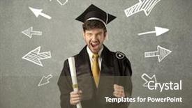  Presentation with hand drawn school - Cool new slides with university road direction - young graduate student with hand backdrop and a gray colored foreground