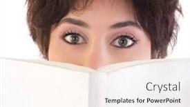  Presentation with university - Colorful presentation enhanced with university-student-reading-textbook backdrop and a cream colored foreground