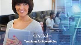  Presentation with digital university - Presentation theme with university teacher with class background and a ocean colored foreground