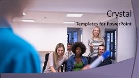  Presentation with technology students - Audience pleasing presentation design consisting of university technology - close up of teacher hand backdrop and a  colored foreground