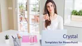  Presentation with young college student diagnosis of chlamydia - Colorful presentation design enhanced with university using laptop and notebook backdrop and a sky blue colored foreground