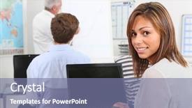  Presentation with medical evaluation of 5 years old boy - Slides having university vocational - 18 years old girl listening background and a  colored foreground