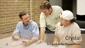 Presentation with adult education - Theme consisting of university vocational - adult education student working background and a coral colored foreground