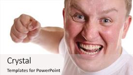 Presentation with angry workers - Beautiful PPT theme featuring unkind - angry man backdrop and a  colored foreground