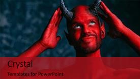  Presentation with horror movie - Theme consisting of unkind - portrait of a bad demon background and a crimson colored foreground