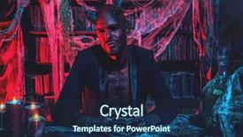  Presentation with horror movie - Presentation theme consisting of unkind - portrait of a bad demon background and a navy blue colored foreground