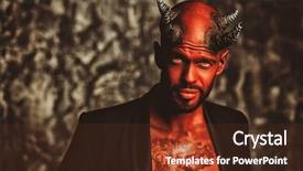  Presentation with horror movie - Slides featuring unkind - portrait of a bad demon background and a tawny brown colored foreground