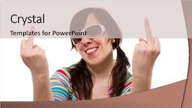  Presentation with women in court - Amazing presentation theme having unkind - women showing the finger backdrop and a  colored foreground