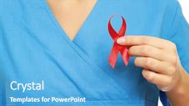  Presentation with female doctor - Colorful theme enhanced with unknown female doctor with aids backdrop and a teal colored foreground