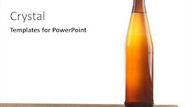  Presentation with beer bottle - PPT theme with unlabeled beer bottle on wooden table against white background background and a white colored foreground