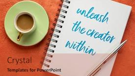  Presentation with personal development - Audience pleasing slide deck consisting of unleash-the-creator-within-inspiratonal backdrop and a red colored foreground