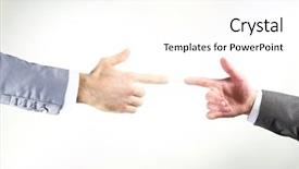  Presentation with potential - Beautiful slides featuring unleashing potential - two hands with fingers tip backdrop and a cream colored foreground