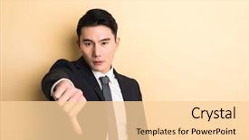  Presentation with give - Amazing PPT theme having unlike - young asian business man give backdrop and a  colored foreground