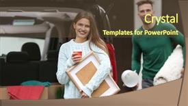  Presentation with moving and drving car - Amazing PPT layouts having unloading their car on moving backdrop and a  colored foreground