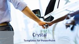  Presentation with car door - PPT theme consisting of unlock customer - close up human hand opening background and a sky blue colored foreground