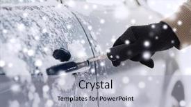  Presentation with car key - Presentation theme featuring unlock customer - transportation people season and ownership background and a  colored foreground