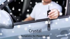  Presentation with ownership - PPT theme with unlock customer - transportation people season and ownership background and a light blue colored foreground